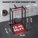JELENS Power Cage, 2000LBS Multi-Function S11 Power Rack with LAT Pulldown, Squat Rack with Adjustable Pulley System and More (Home Gym Package)