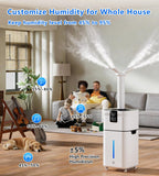LRAZU 30L/7.93Gal Commercial Humidifier for Large Room 4200 sq ft, 3000mL/H Whole House Humidifiers with Supersized Cool Mist,Quiet Humidifiers for Bedroom, Home,Office, Plants, Warehouse
