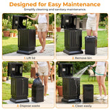 BEAMNOVA Commercial Outdoor Trash Can with Lid, Matte Black, 17.7 * 37.4 in