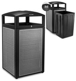 Alpine 40-Gallon Outdoor Commercial Trash Can with Ashtray & Locking Lid