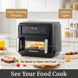 Elite Gourmet Dual Zone Air Fryer Oven 11QT, Dual Basket Air Fryer with Divider, Sync Finish & Sync Cook, PFAS Free Nonstick, 10 Presets, Air Fry Bake Roast Broil Toast Dehydrate, 1600W Black