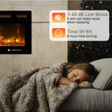 Winado 42" Electric Fireplace, Inserts/Wall Mounted Fireplace Heater with Remote Control, 12 Adjustable Flame Colors, Log & Crystal, 8H Timer for Living Room, Bedroom Inddoor