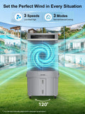 Uthfy 4000CFM Swamp Cooler for Large Room, 41” Evaporative Air Cooler with 13.5Gal Detachable Water Tank, 12H Timer, Ambient Light, 120° Oscillation, Indoor & Outdoor Air Conditioner for Patio, Garage
