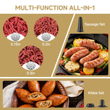 AAOBOSI Meat Grinder Electric, [3000W Max] Meat Grinder Heavy Duty with 2 Stainless Steel Blades & 3 Grinding Plates, Sausage Maker & Kibbe Kit for Home Kitchen Using