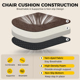 downluxe Indoor Chair Cushions for Dining Chairs, Soft and Comfortable Textured Foam Kitchen Chair Pads