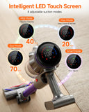 FEPPO Cordless Vacuum Cleaner, Powerful Vacuum Cleaners for Home with 70Mins Runtime, Touch Screen, Self-Standing, Anti-Tangle Stick Vacuum Cordless, Wireless Vacuum for Hardwood Floor/Carpet/Pet Hair