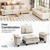 PHI VILLA 2-Piece Modular Loveseat Couch & 3-Seat Sectional Sofa Set