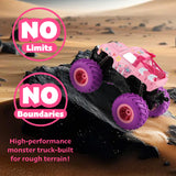 Threeking 1:16 Waterproof Pink RC Monster Truck Toys Amphibious Remote Control Car Pickup 4WD All-Terrain Toy Gift for Girls Ages 6 7 8 9 10 11 12 Durable Off-Road Fun for Indoor & Outdoor Play