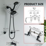 DOUBLUOEG 2 Handle Shower Faucet Set with Tub Spout Shower Faucets Sets Complete Two Handle, Matte Black 2 Handle Tub Shower Faucet Sets
