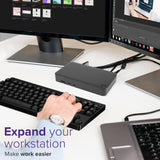 Targus USB C Docking Station Universal DV4K, USB C Laptop Docking Station Dual Monitor 2 HDMI, 65W Power Delivery