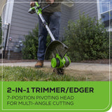 Greenworks 24V 12" Cordless String Trimmer/Edger (Gen 2), 2.0Ah Battery and Charger Included