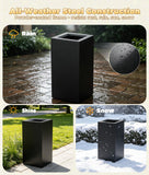 Cordova Commercial Trash Can with 5 Recycling Labels, Metal Garbage Can