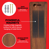 24 Inch Acacia Wood Magnetic Knife Holder Wooden Knife Rack and Magnet Strip for Knives and Metal Utensils Tool and Art Supply Organizer 10 Count