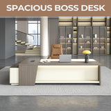 79" L-Shaped Executive Desk, Right Return, Lockable Drawer