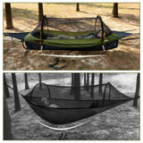 Night Cat Flat Lay Hammock Tent with Mosquito Net Waterproof Rainfly for 1 Person Backpacking Hiking Camping Lightweight 330LBS 87x28x19in