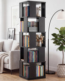 5-Tier Rotating Bookshelf Tower, 360° Spinning Modern Book Storage Bookcase, Stable Display Corner Book Shelf for Kids Room