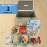 Engel UC19-RWB 19 Quart Fishing Live Bait Dry Box Ice Cooler with Stain/Odor-Resistant Surface and Shoulder Strap, USE Red, White and Blue with American Flag