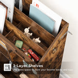 Kids Bookshelf, Toy Storage Organizer, Bookshelf for Kids, 5 Compartments and 3-Layer Shelves, Bookcase Footboard