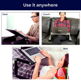 Executive Adjustable Laptop Stand for Desk w/2 Fans & 3 USB Ports, Ergonomic Foldable Laptop Holder Uncaged Ergonomics