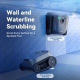Pondee X5 Robotic Pool Vacuum for Inground Pools, Cordless Cleaner w/ Smart Navigation, 4 Cleaning Modes, 180-Min Runtime, 5550 GPH Suction, Covers up to 3,229 sq.ft, Wall & Waterline