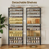 YATINEY 12 Tier Shoe Rack, Large Capacity Shoe Storage Organizer Holds 48 Pairs, Sturdy and Stable, for Entryway, Hallway, Closet, Dorm Room, Rustic Brown SS12BR