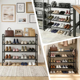 4 Tier Shoe Rack, Shoe Storage Organizer, Metal Shelf for Entryway, Closet