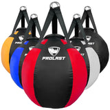 PROLAST Wrecking Ball Heavy Punching Bag for Adults, Hook and Uppercut, Body Snatcher, Boxing, MMA, Muay Thai Training Equipment, Unfilled, 65 lbs, Rhino Red and Black