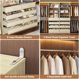 Aheaplus Closet System with 12 Drawers, 8.5-11.5Ft Closet Organizer System
