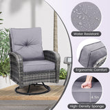 wildformers Luxury Outdoor Swivel Wicker Glider Patio Chairs with Table Set