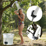 YOSOKI USOKI Portable Rechargeable Camping Shower Pump - 4000mAh Battery Outdoor Shower Head Sprayer, Draws Water from Bucket for Camping, Hiking, Travel, Car Washing & Pet Cleaning (White)