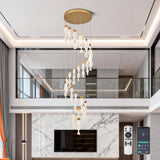 BESTWEST 23-Lights Wave Chandelier for High Ceilings, Dimmable Foyer Chandelier for High Ceiling, Large Pendant Light Fixture for Staircase Entryway Living Room, 3 Color Temperatures (Gold, 23-Light)