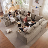 Sectional Cloud Couch for Living Room, Big Comfy Corduroy Couches Set with Fluffy Memory Foam