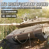 BESTYMXY RC Tank HengLong IDF MERKAVA MKIV, 1:16 Merkava Main Battle Tank MK4 Model, 2.4ghz Remote Control Vehicles Tanks with Sound & Light for Ages 14+
