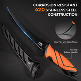 6pc Fishing Tool Kit - Corrosion Resistant Fishing Pliers with Lanyard, Fillet Knife, Floating Fish Lip Gripper KastKing