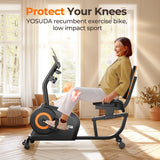 YOSUDA Recumbent Exercise Bike for Adults Seniors with Quick Adjust Seat, 350LB Capacity & 16-level Resistance, Black YOSUDA