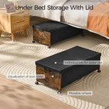 FOUCSSOMEI Under Bed Drawers on Wheels, XXXXL Size, UnderBed Storage with Wheels, Wooden Under Bed Storage, Heavy Duty, Patented Design