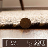 Super Area Rugs Braided Rugs 5X8 Farmhouse Kitchen Rug - Ridgewood Braided Rug for Living Room - Reversible - Indoor/Outdoor - Made in USA - Brown Velvet/Beige, 5' X 8' Oval