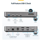 StarTech.com USB-C Triple Monitor Docking Station for MacBook Pro / Air M1 M2 M3 M4 & Windows