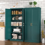 Polup 71" Green Metal Kitchen Pantry Storage Cabinet with Doors and Shelves