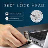Kensington universal 3-in-1 2.0 combination laptop lock, fits T-bar, nano, N17, wedge-shaped lock types, 6-foot computer security locking cable, compatible with dell, HP, lenovo - resettable, K63394WW