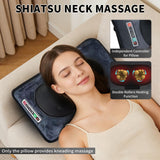 Kainsati Full Body Massage Mat with Heat & Detachable Neck Pillow - 10 Motors, 9 Speeds, 9 Modes for Neck & Back Pain Relief, Ideal Home Office Massage Pad, Gift for Men, Women