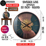 THE GEARS CLOCK 22'' Inch Real Moving Gear Wall Clock Sweden Line Uppsala (22 inches (55 cm))
