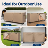 VIVOHOME 8 ft Heavy Duty Firewood Rack Outdoor with Cover, Fire Wood Storage Rack, Log Holder and Cover Combo Set with Zipper, Brown