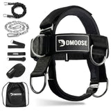 DMoose Fitness Neck Harness Plus for Weight Lifting - Soft Padded Head & Chin Strap with 30" Heavy Duty Steel Chain, 2 Bands & Door Anchor - Neck Exerciser & Strengthener (Neck Harness Plus)