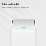 EKO Slim Small Bathroom Trash Can with Lid, Stainless Steel Small Garbage Can with Removable Inner Bucket