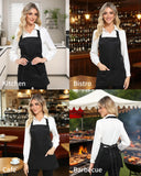 Argstar 12 Pack Unisex Three Pocket Apron, Chef Waitress Aprons for Kitchen Cooking Restaurant BBQ