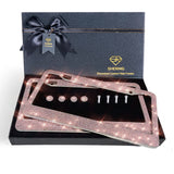 SHERING Bling License Plate Frame, 2 Pack License Plate Frame with Premium Gift Box for Women,Rhinestone License Plate Frames with 1100pcs Rhinestones (Pink Rhinestones)