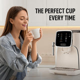 Zulay Kitchen Magia Automatic Espresso Machine – Clasica, Cream Silver – Super Automatic Coffee Maker with Built-in Grinder, Steam Wand, Self-Cleaning, Touch Panel, for Bean & Ground Coffee