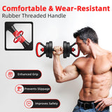 Fitvids 40lbs 4in1 Adjustable Dumbbell Set, Multi-Functional Changeable Dumbbell and Barbell Kettlebell Set