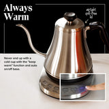 Gooseneck Electric Kettle with Temperature Control - 0.8L Stainless Steel & BPA Free Plastic - Custom Temp Presets for Teas & Coffee - Keep Warm Option